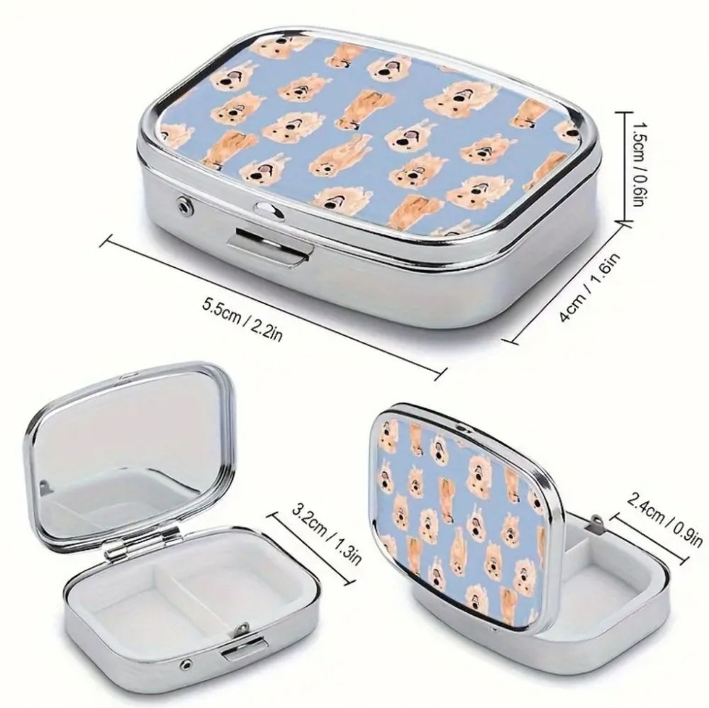 Golden Retriever Mini Metal Travel Pill Box Container - Picture 4 of 4